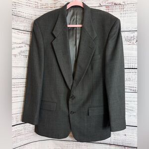 Vintage Givenchy Monsieur Blazer Mens Wool Houndstooth Gray Jacket Union Made